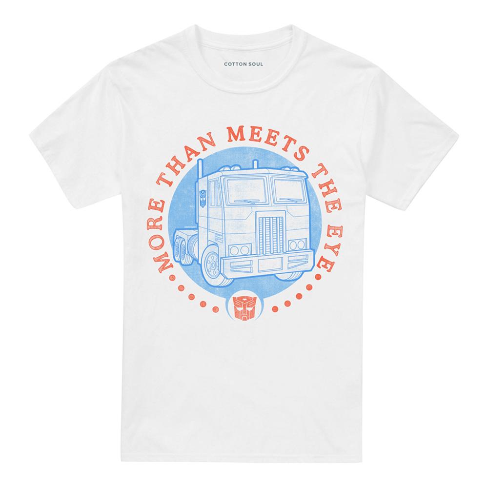 White - Front - Transformers Unisex Adult More Than Meets The Eye Optimus Prime Truck T-Shirt