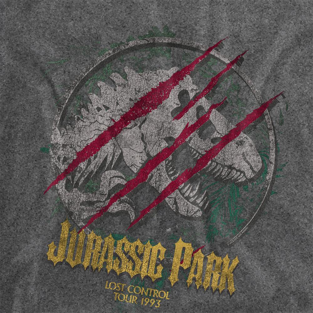 Black - Side - Jurassic Park Unisex Adult Lost Control T-Rex Vintage Wash T-Shirt