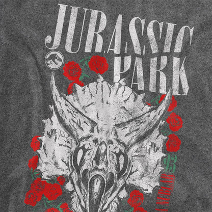 Black - Side - Jurassic Park Unisex Adult Isla Nublar Rose Vintage Wash T-Shirt