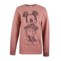 Dusty Pink - Front - Disney Womens-Ladies Mickey Forward Sketch Crew Neck Sweatshirt