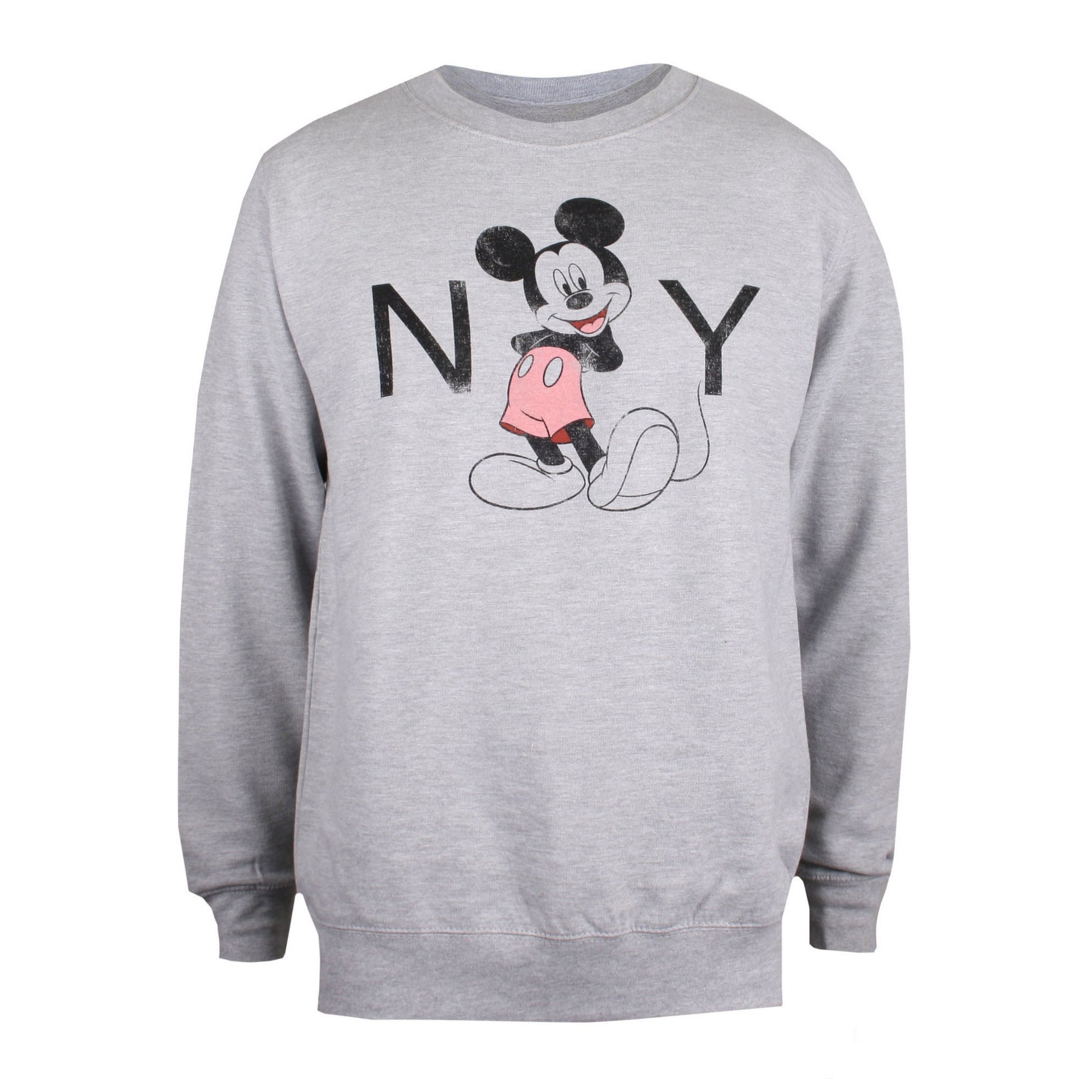 Sports Grey - Front - Disney Womens-Ladies New York Mickey Mouse Crew Neck Sweatshirt