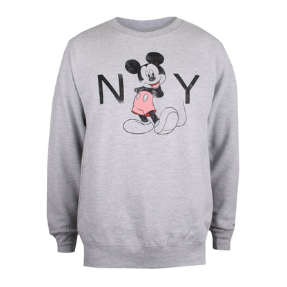 Sports Grey - Front - Disney Womens-Ladies New York Mickey Mouse Crew Neck Sweatshirt