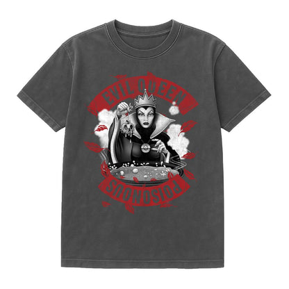 Black - Front - Disney Villains Unisex Adult Poisonous Band Evil Queen Vintage Wash T-Shirt