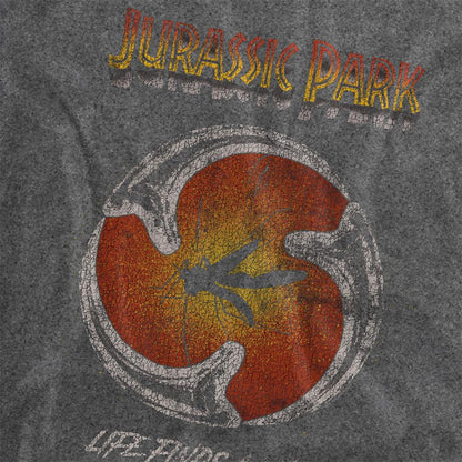 Black - Side - Jurassic Park Unisex Adult Life Finds A Way Vintage Wash T-Shirt