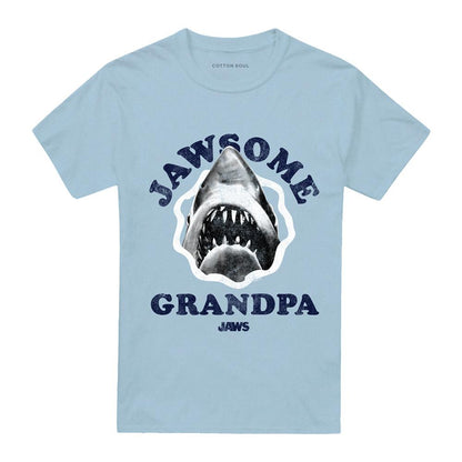 Light Blue - Front - Jaws Unisex Adult Jawsome Grandpa T-Shirt