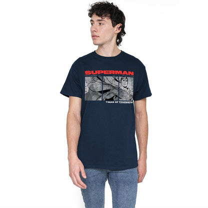 Navy - Lifestyle - Superman Man Of Steel Unisex Adult Comic T-Shirt