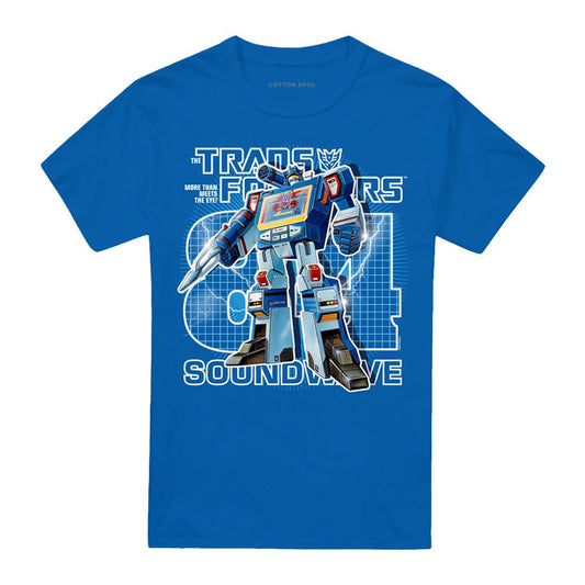Royal Blue - Front - Transformers Unisex Adult Generations  Retro Decepticon 1984 Soundwave T-Shirt