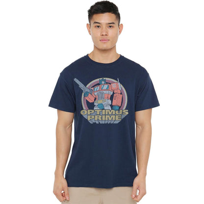 Navy - Lifestyle - Transformers Unisex Adult Generations Flea Market Heroic Autobot Optimus Prime T-Shirt