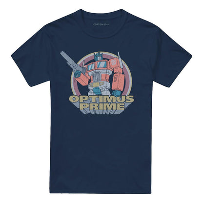 Navy - Front - Transformers Unisex Adult Generations Flea Market Heroic Autobot Optimus Prime T-Shirt