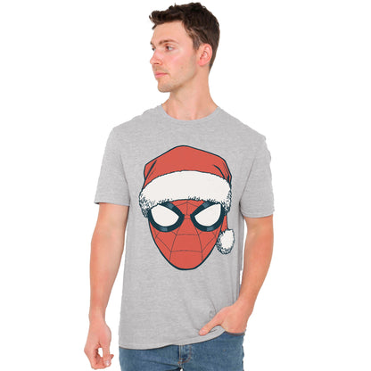 Athletic - Lifestyle - Spider-Man Unisex Adult Santa Hat Heather Christmas T-Shirt