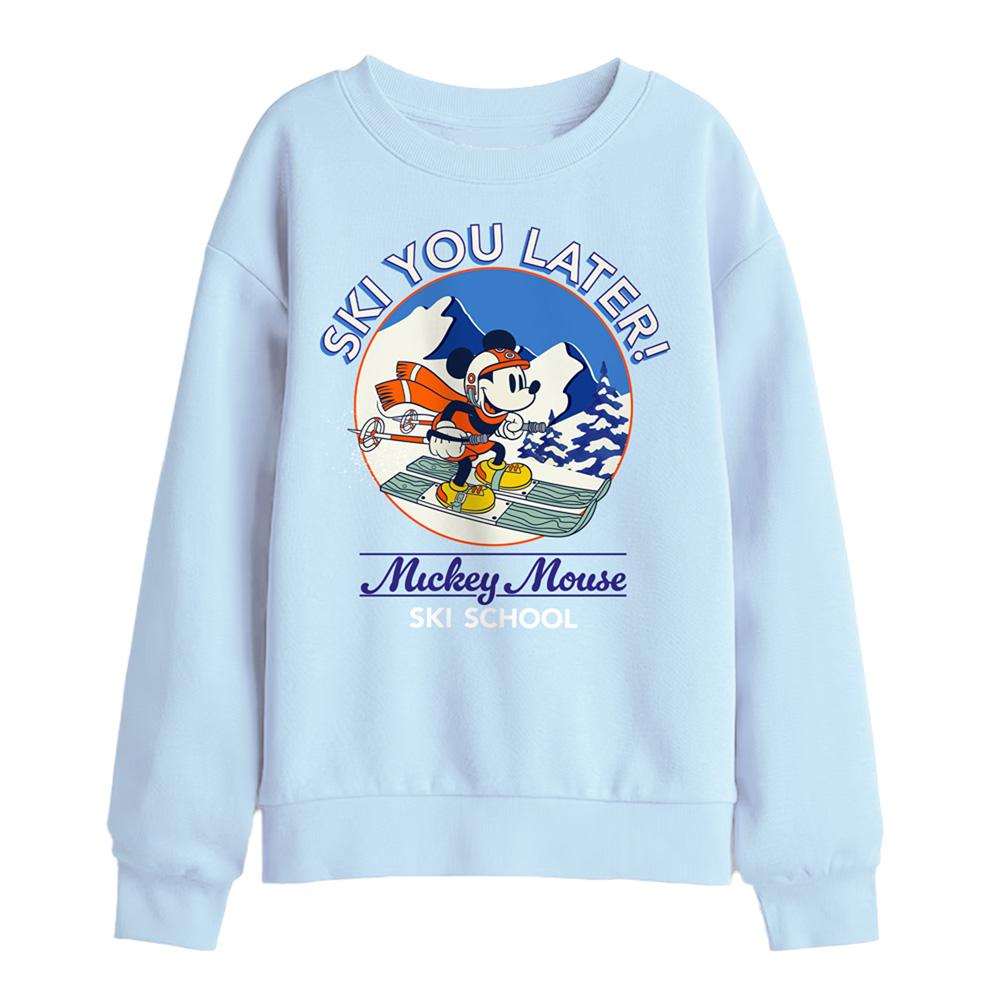 Light Blue - Front - Disney Childrens-Kids Ski You Later! Mickey Mouse Sweatshirt