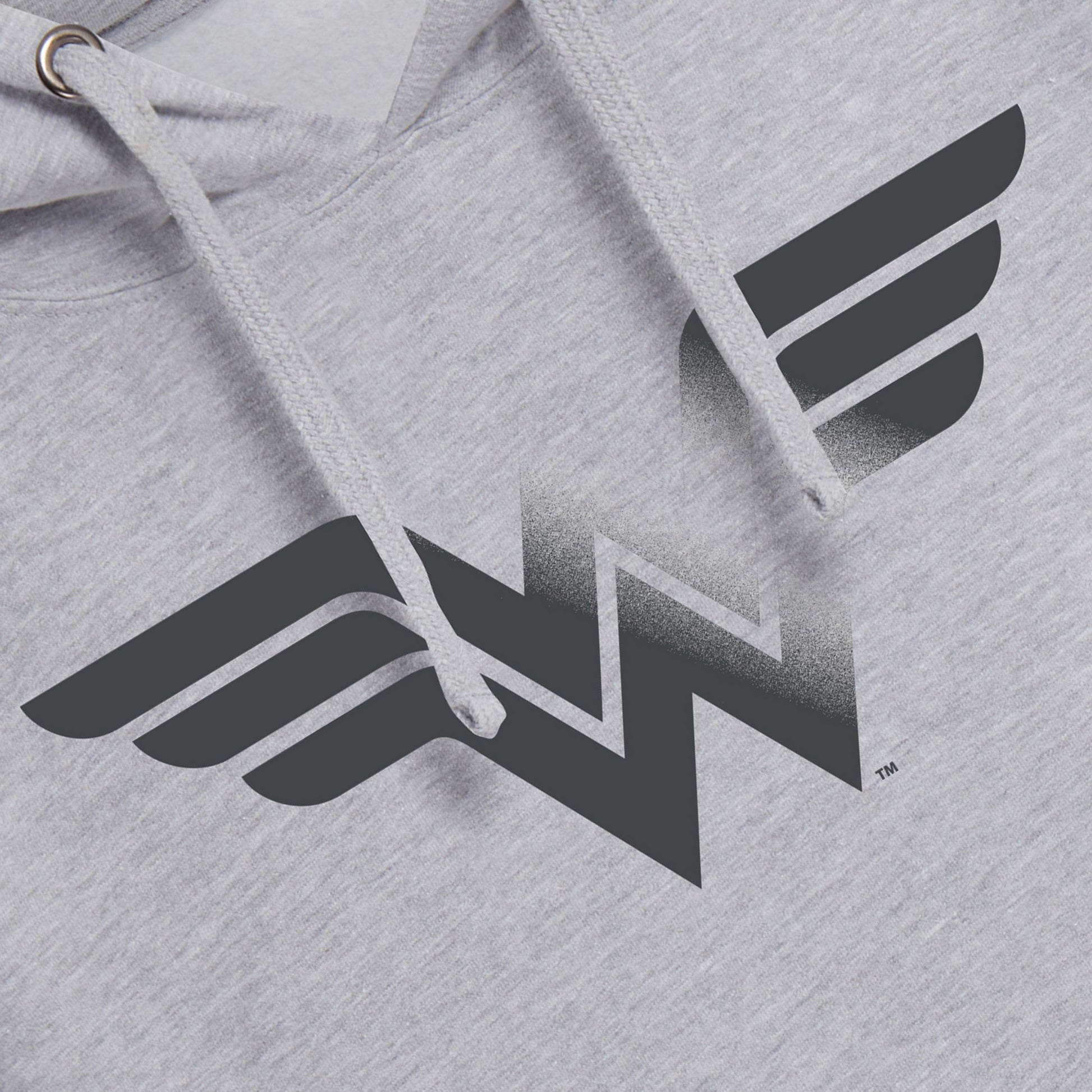 Heather Grey - Side - Wonder Woman Womens-Ladies Logo Hoodie
