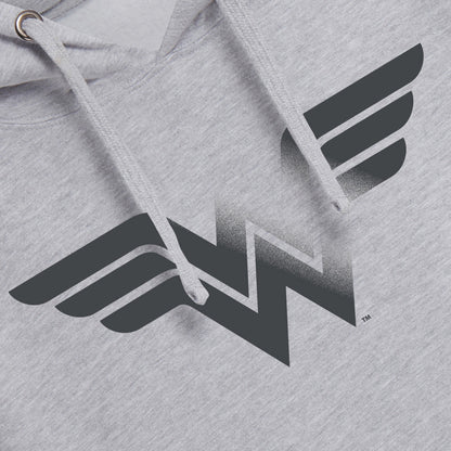 Heather Grey - Side - Wonder Woman Womens-Ladies Logo Hoodie