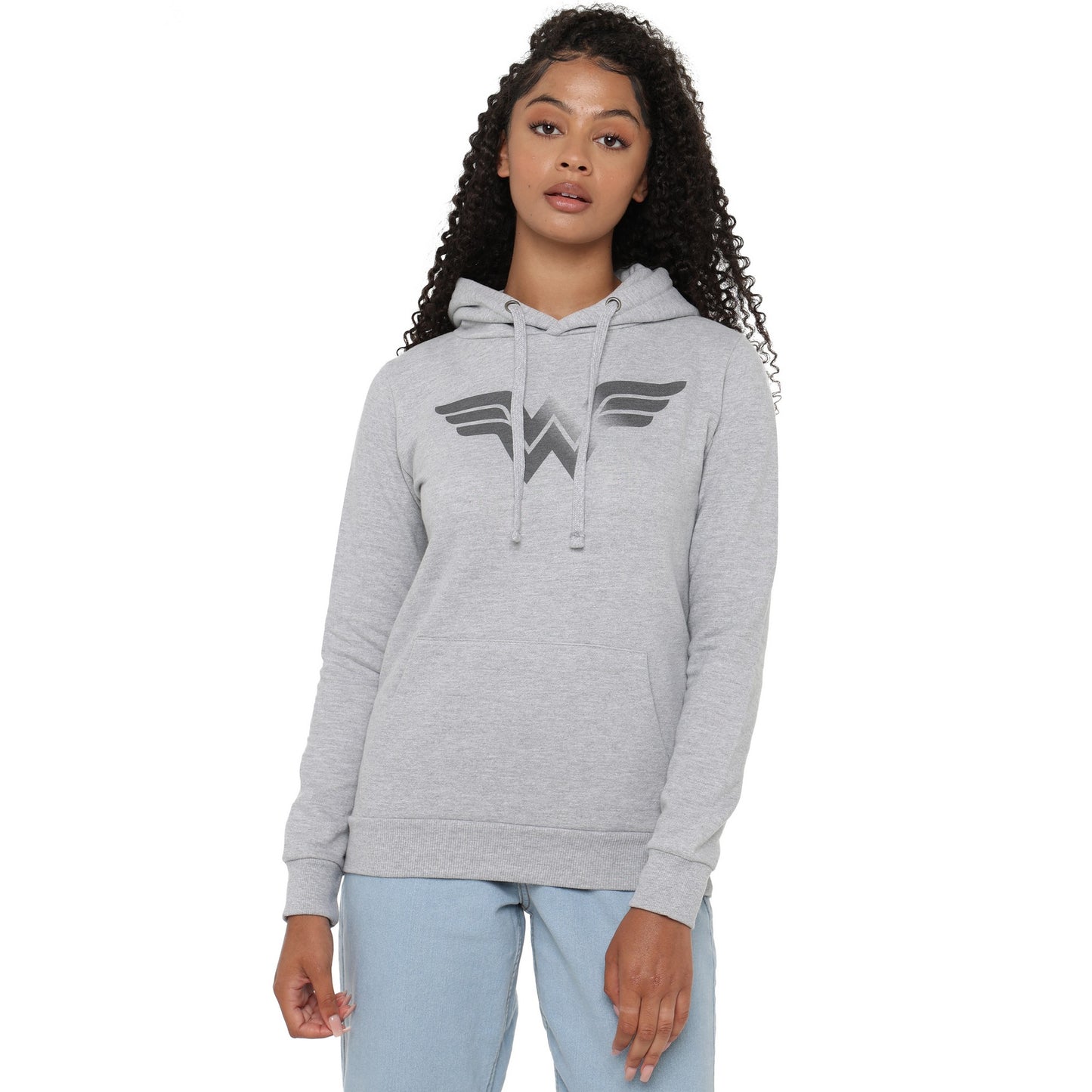 Heather Grey - Lifestyle - Wonder Woman Womens-Ladies Logo Hoodie