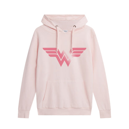 Pale Pink - Front - Wonder Woman Womens-Ladies Logo Hoodie