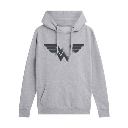 Heather Grey - Front - Wonder Woman Womens-Ladies Logo Hoodie