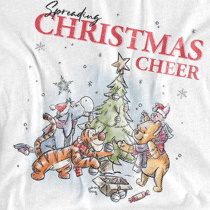 White - Back - Winnie the Pooh Womens-Ladies Merry Everything Sketch Christmas T-Shirt