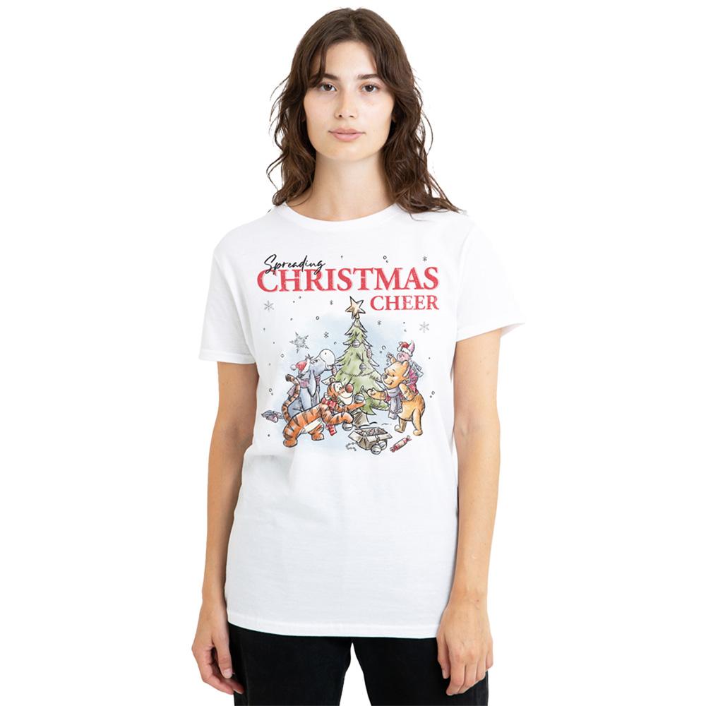 White - Lifestyle - Winnie the Pooh Womens-Ladies Merry Everything Sketch Christmas T-Shirt