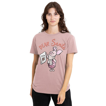 Pink - Lifestyle - Winnie the Pooh Womens-Ladies Dear Santa Piglet Christmas T-Shirt