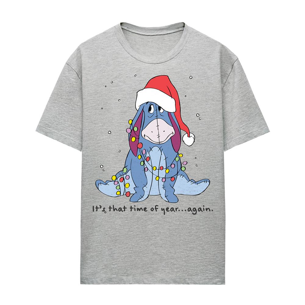 Athletic Heather - Front - Winnie the Pooh Womens-Ladies It´s That Time Of Year Again Eeyore Heather Christmas T-Shirt