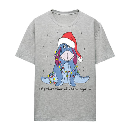 Athletic Heather - Front - Winnie the Pooh Womens-Ladies It´s That Time Of Year Again Eeyore Heather Christmas T-Shirt