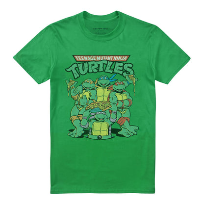 Irish Green - Front - Teenage Mutant Ninja Turtles Mens Group Shot Logo T-Shirt