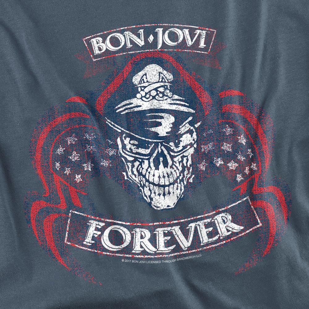 Slate - Back - Bon Jovi Unisex Adult Forever Skull T-Shirt