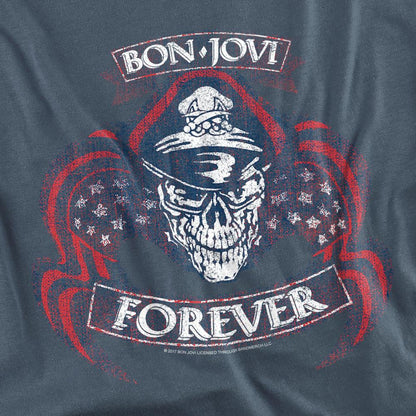 Slate - Back - Bon Jovi Unisex Adult Forever Skull T-Shirt