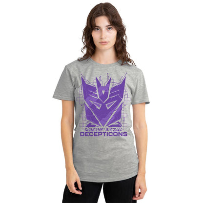 Athletic - Pack Shot - Transformers Womens-Ladies Generations Tech Decepticons Icon Heather Logo T-Shirt