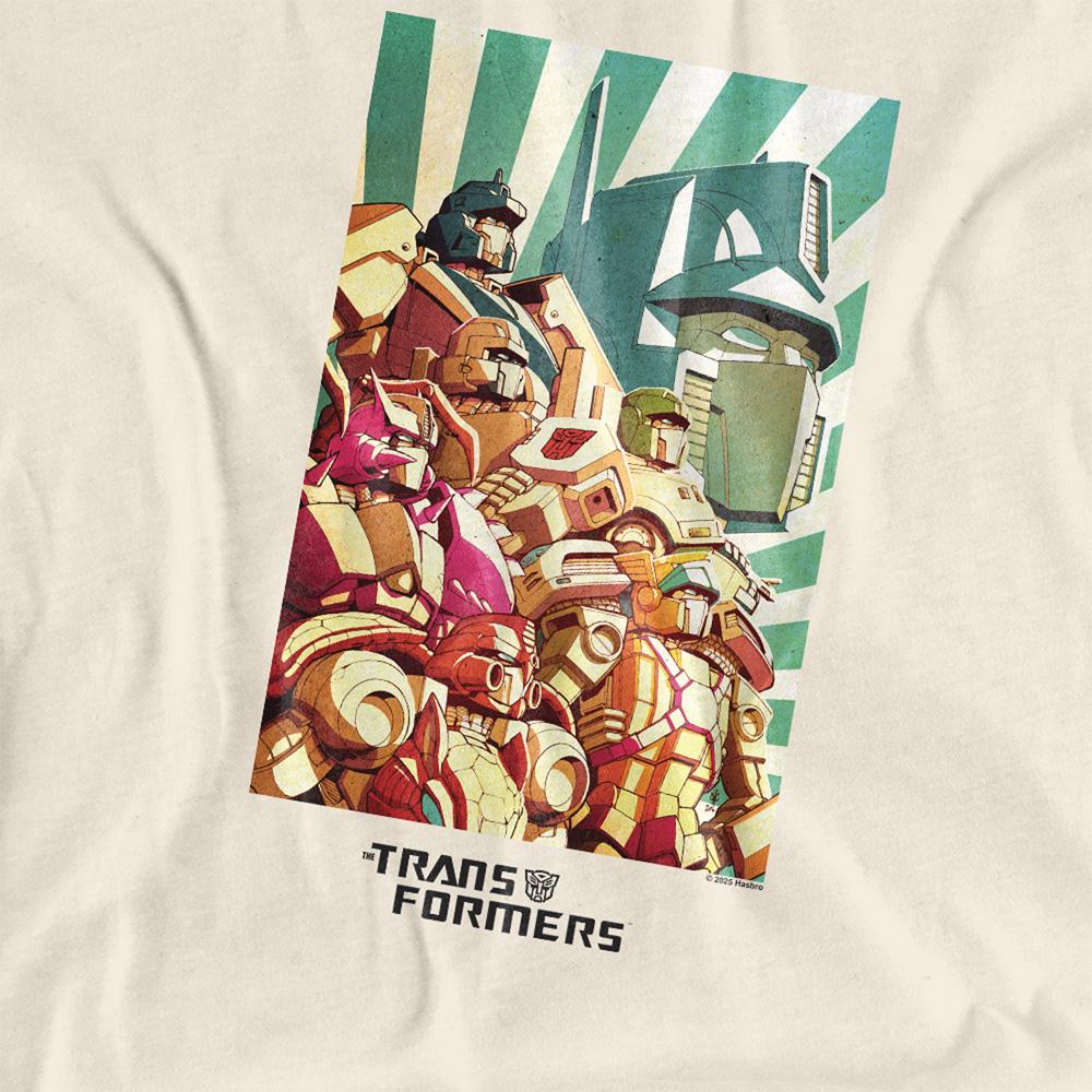 Natural - Side - Transformers Womens-Ladies Autobots Assemble T-Shirt
