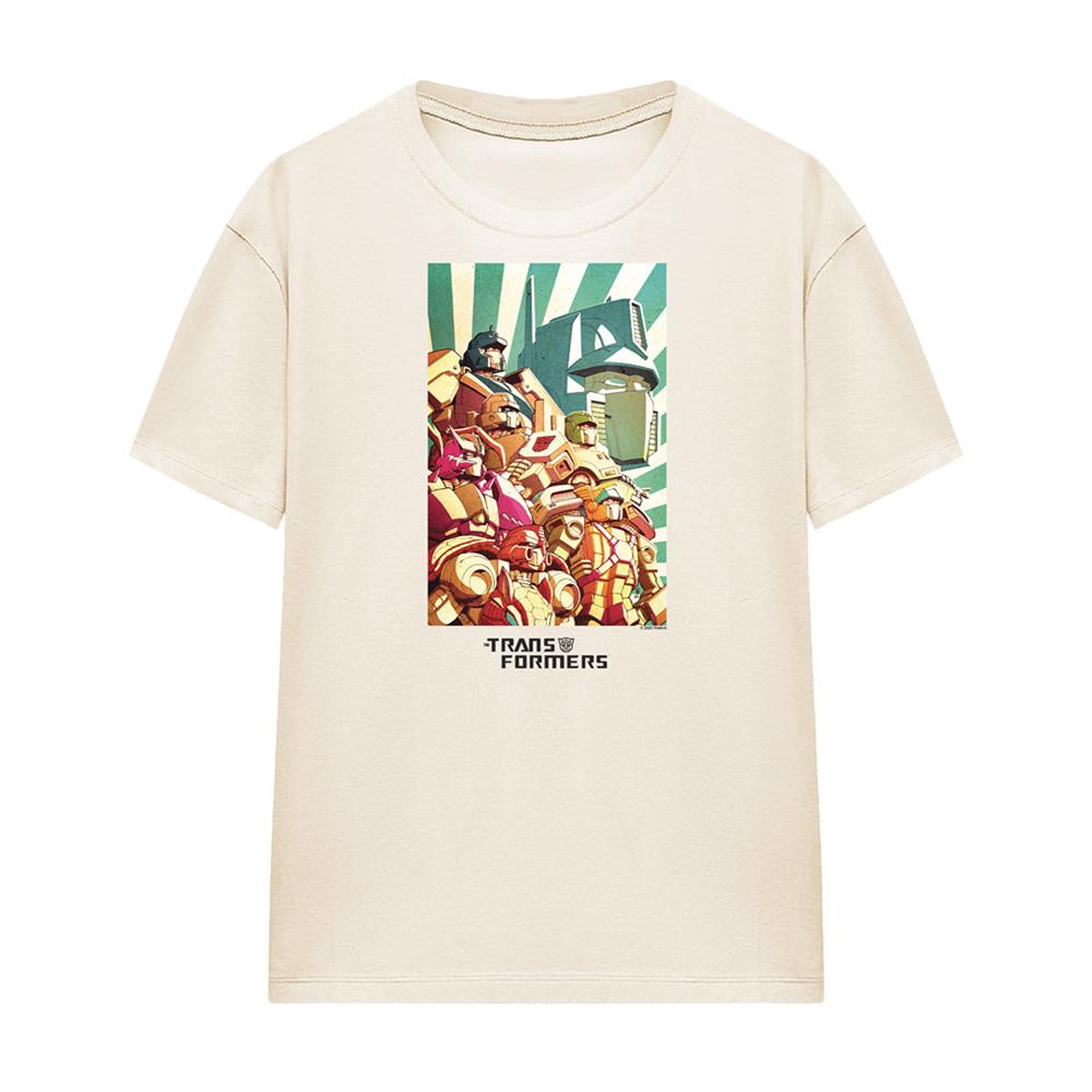 Natural - Front - Transformers Womens-Ladies Autobots Assemble T-Shirt