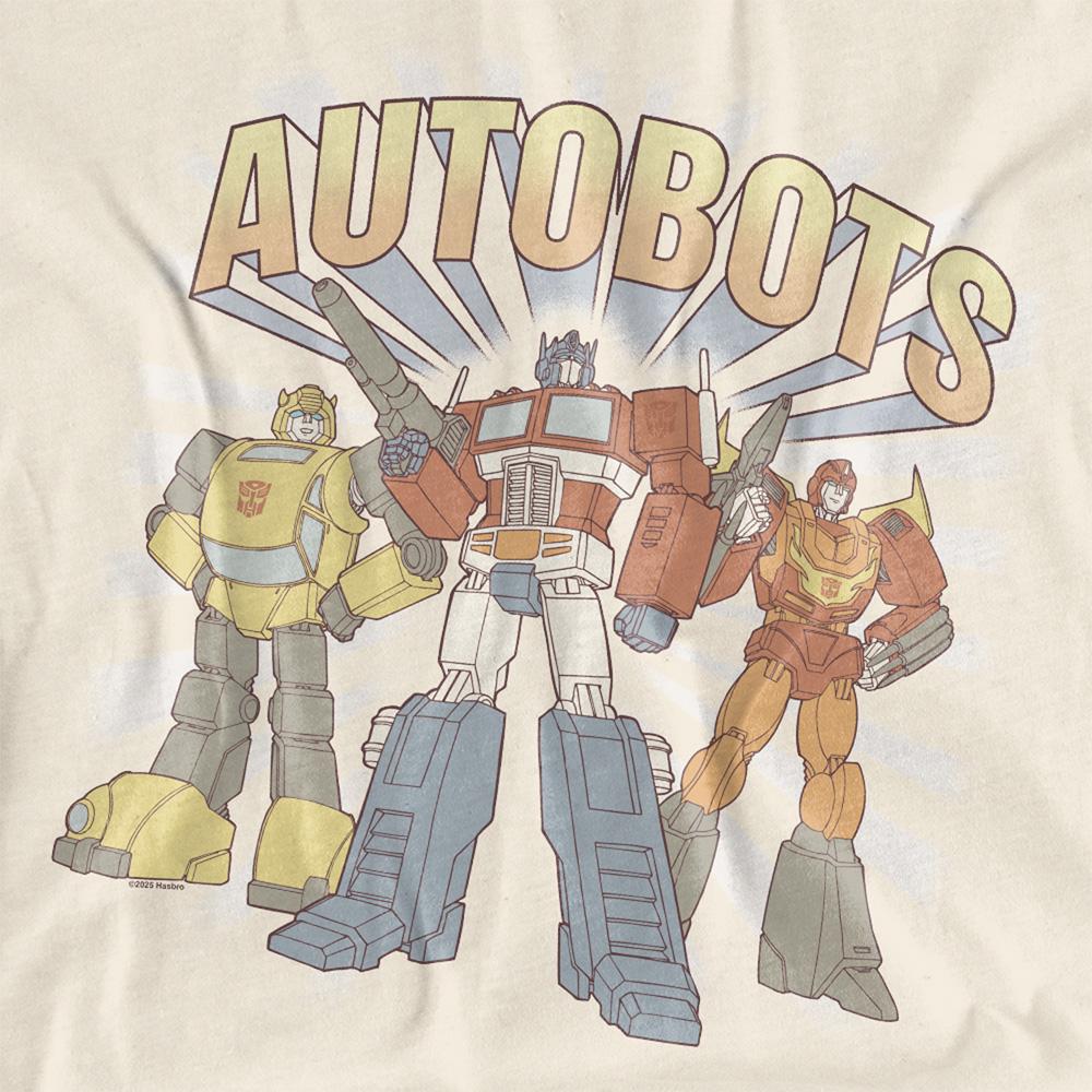 Natural - Side - Transformers Womens-Ladies Generations 1 Heroes Autobots Vintage T-Shirt