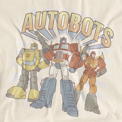Natural - Side - Transformers Womens-Ladies Generations 1 Heroes Autobots Vintage T-Shirt