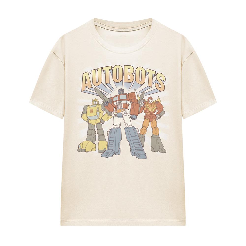 Natural - Front - Transformers Womens-Ladies Generations 1 Heroes Autobots Vintage T-Shirt