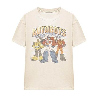 Natural - Front - Transformers Womens-Ladies Generations 1 Heroes Autobots Vintage T-Shirt