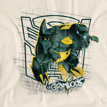 Natural - Side - Transformers Womens-Ladies Generations Street Style Dinobot T-Shirt