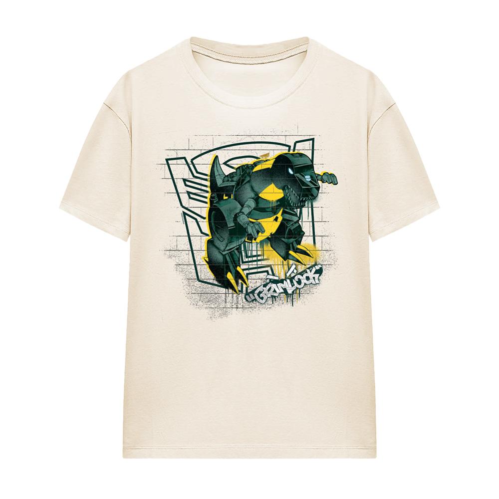 Natural - Front - Transformers Womens-Ladies Generations Street Style Dinobot T-Shirt