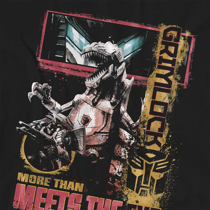 Black - Side - Transformers Womens-Ladies Generations Heroic Dinobot Grimlock T-Shirt