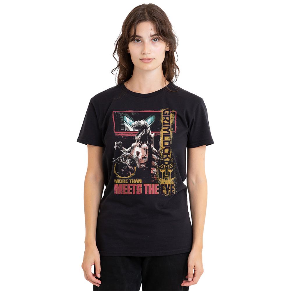 Black - Pack Shot - Transformers Womens-Ladies Generations Heroic Dinobot Grimlock T-Shirt