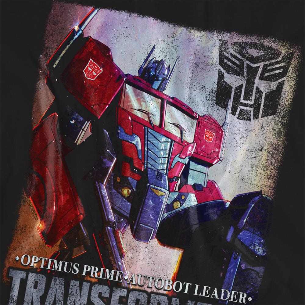 Black - Side - Transformers Womens-Ladies Generations Optimus Prime Comic Cover T-Shirt