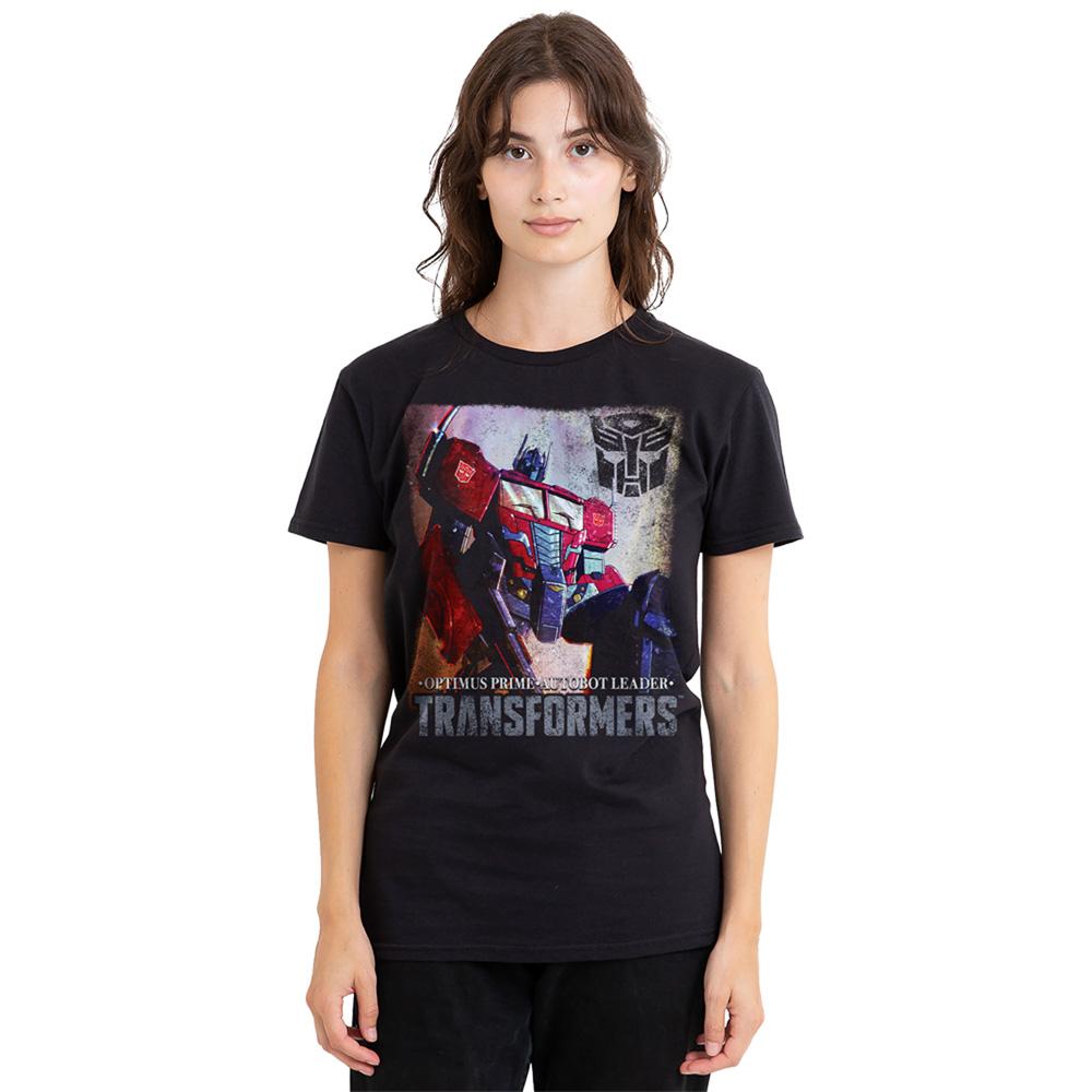 Black - Pack Shot - Transformers Womens-Ladies Generations Optimus Prime Comic Cover T-Shirt