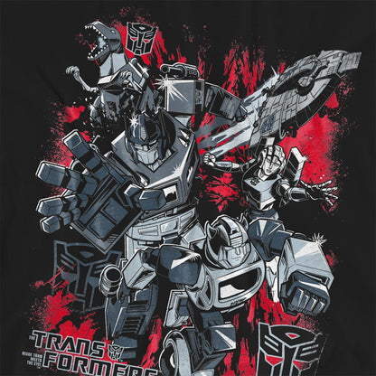Black - Side - Transformers Womens-Ladies Generations Autobots Roll Out And Protect T-Shirt