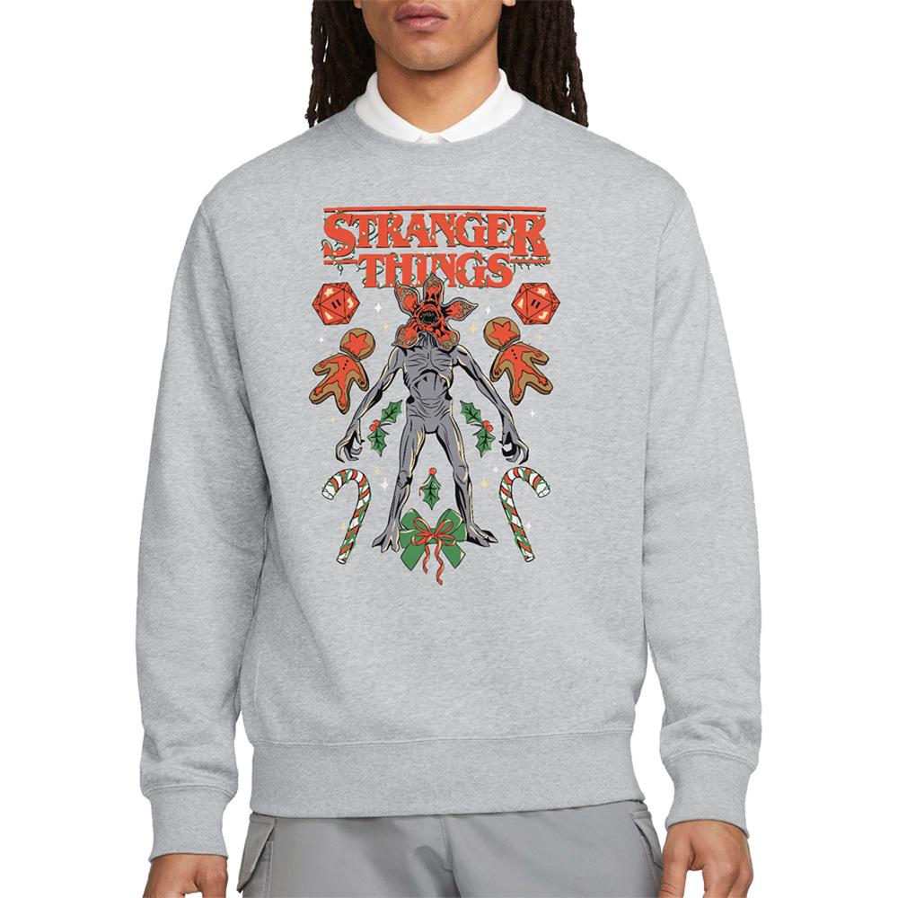 Athletic - Lifestyle - Stranger Things 4 Unisex Adult Demogorgon Dice, Canes & Cookies Heather Christmas Sweatshirt
