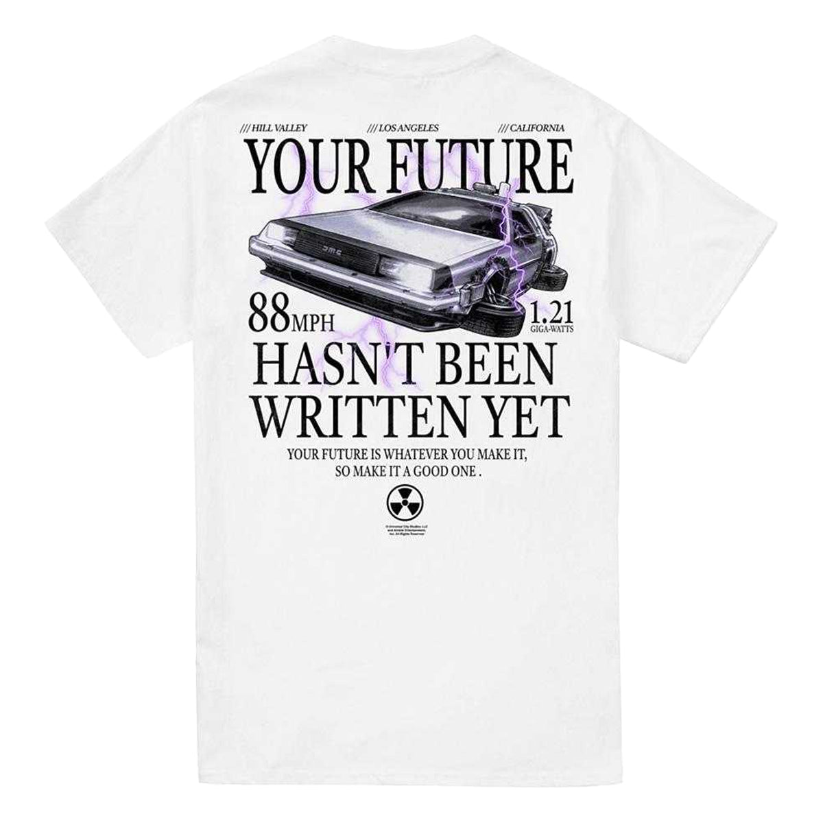 White - Back - Back To The Future Unisex Adult It Hasn´T Been Written Yet T-Shirt