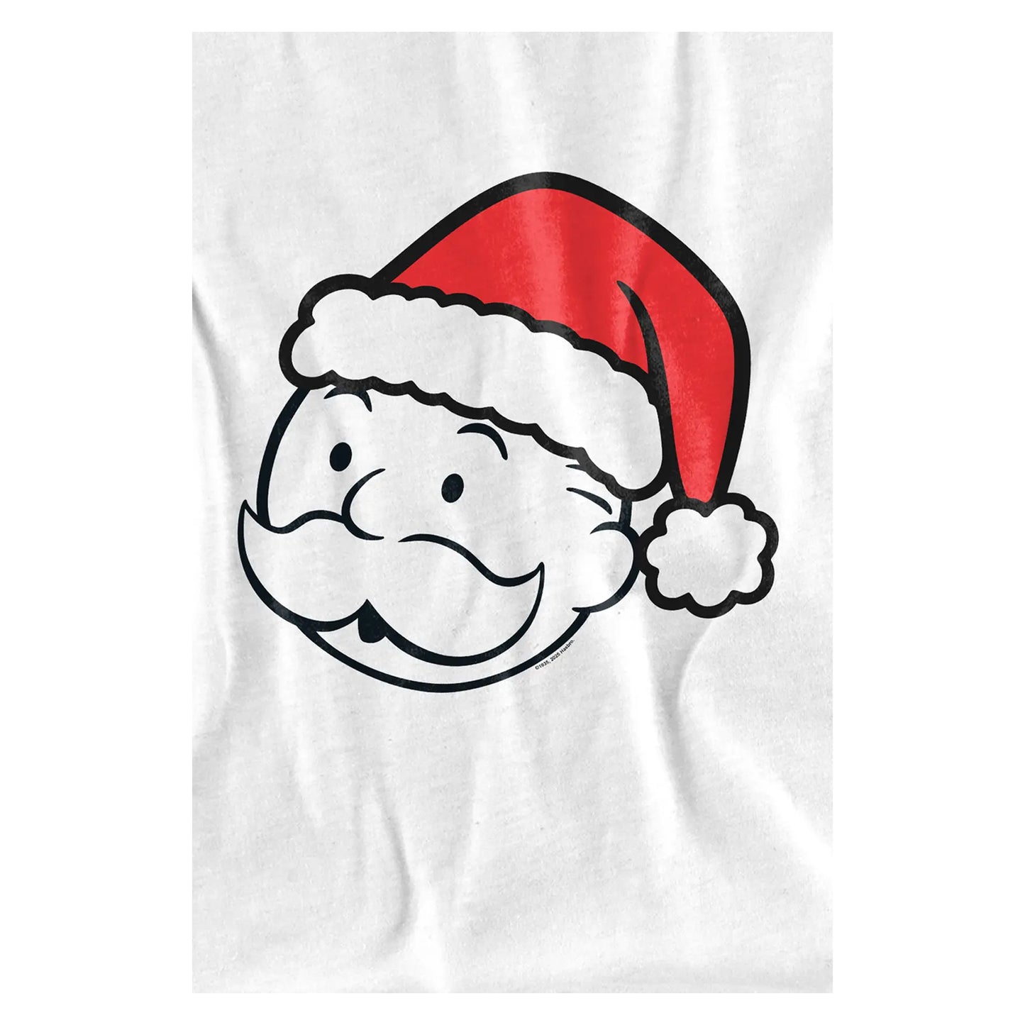 White - Side - Monopoly Unisex Adult Santa Hat T-Shirt