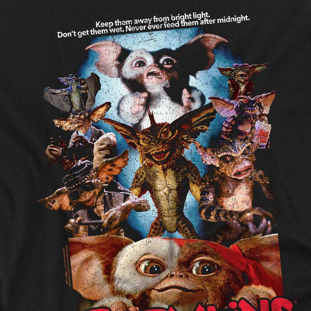 Black - Side - Gremlins Unisex Adult Mogwai Movie Poster T-Shirt
