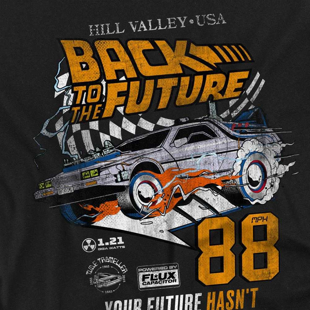 Black - Side - Back To The Future Unisex Adult Racing 88Mph T-Shirt
