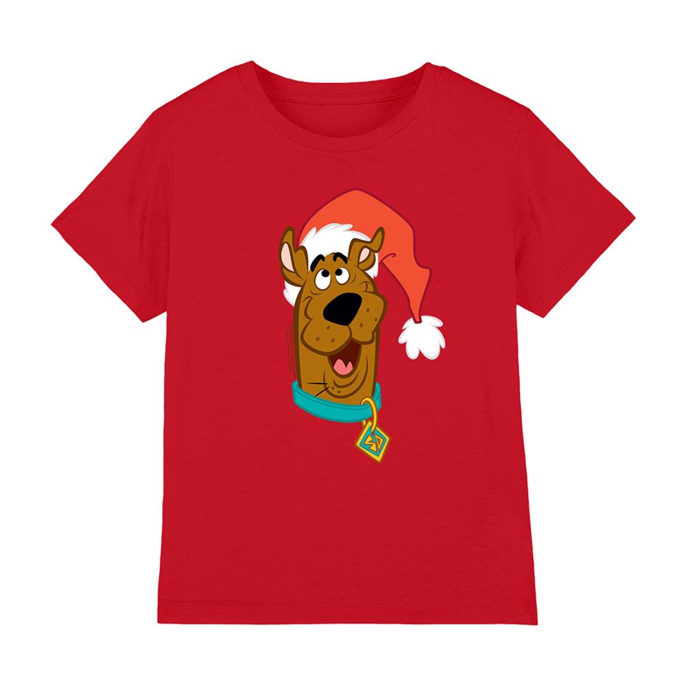 Red - Front - Scooby Doo Childrens-Kids Santa Hat T-Shirt