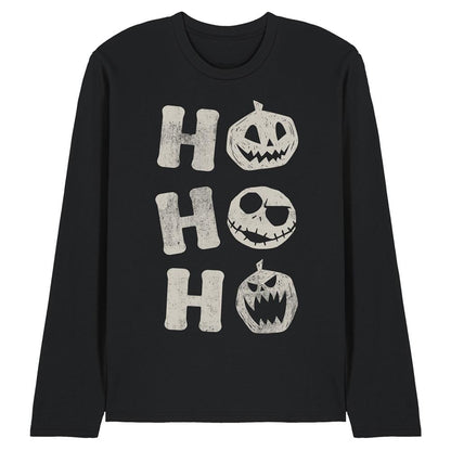 Black - Front - The Nightmare Before Christmas Unisex Adult Ho Ho Ho Jack Skellington Long-Sleeved T-Shirt