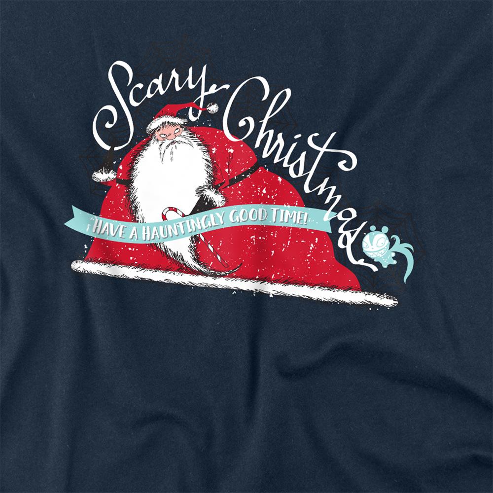 Navy - Side - The Nightmare Before Christmas Unisex Adult Scary Long-Sleeved Christmas T-Shirt